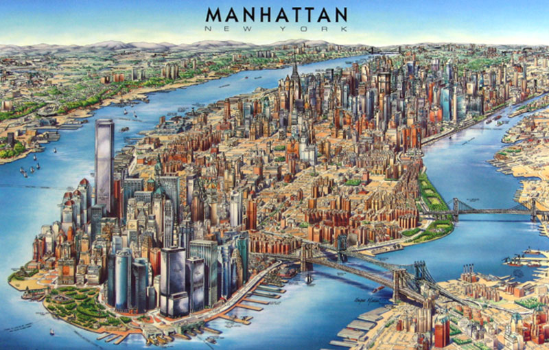 Ньюй-Йорк. Манхэттен. Карта.